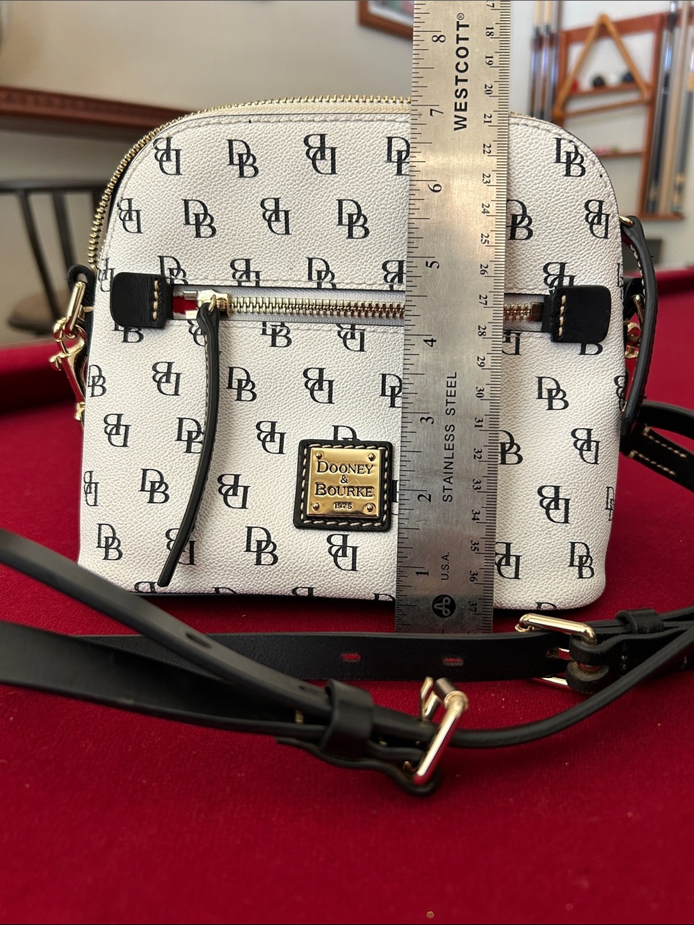 Dooney & Bourke Gretta White Monogram Crossbody with Black Trim - Picture 2 of 11